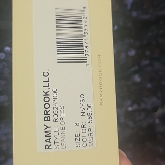 NWT Ramy Brook Leanne Sequin Midi Dress Navy Blue Size 8 - Picture 9 of 9